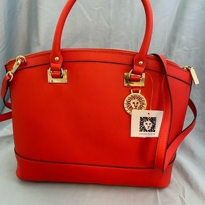 Beautiful Anne Klein Poppy Orange- Red Large Purse “New Recruits” New With Tags